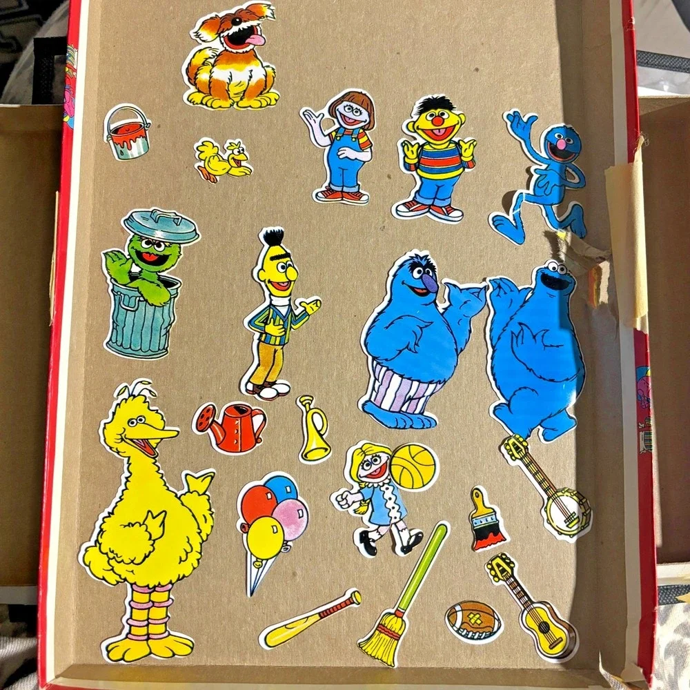 Vintage 1986 Sesame Street Colorforms Big Bird Ernie Bert Playset Toy‎ Lot